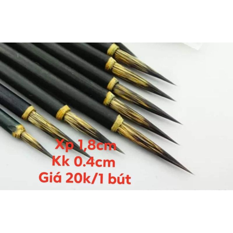 Bút tiểu lông chồn, cán bút bằng tre